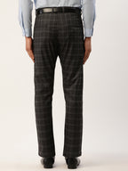 Jainish Men's Black Tartan Checked Formal Trousers ( FGP 271 Black ) - Distacart