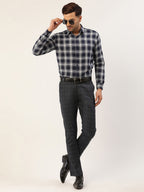 Jainish Men's Black Window Checked Formal Trousers ( FGP 272 Black ) - Distacart