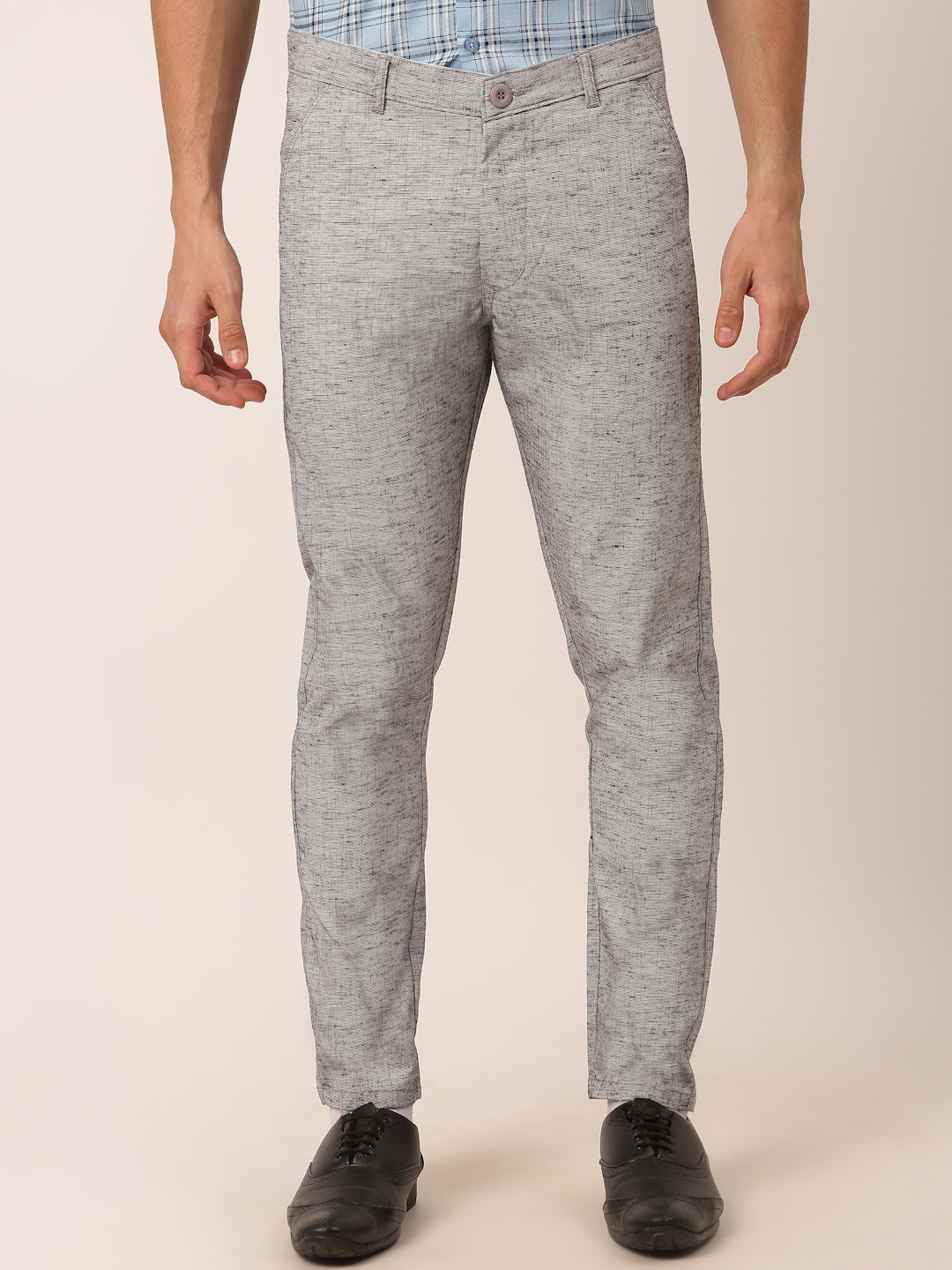 Jainish Men's Grey Linan Cotton Formal Trousers ( FGP 273 Grey ) - Distacart