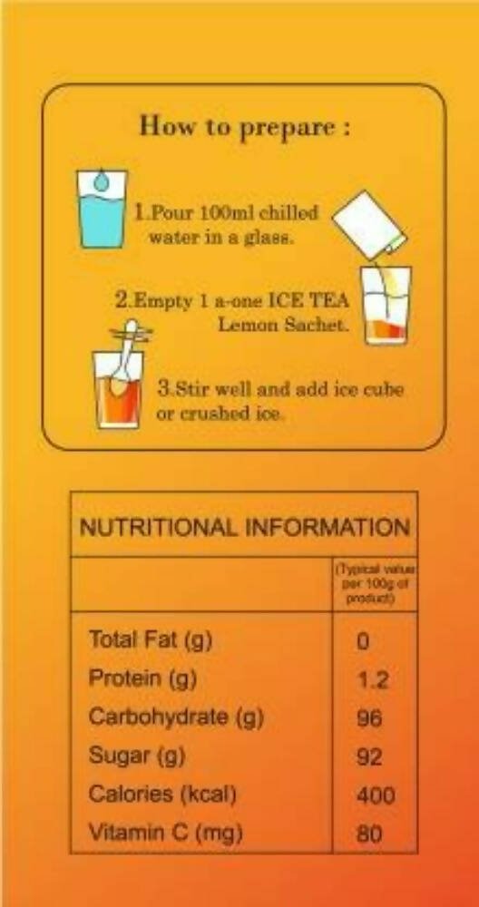 A-One Ice Tea Lemon Flavour Instant - Distacart