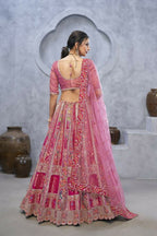Kesar Fab Purple Organza Embroidered Lehenga