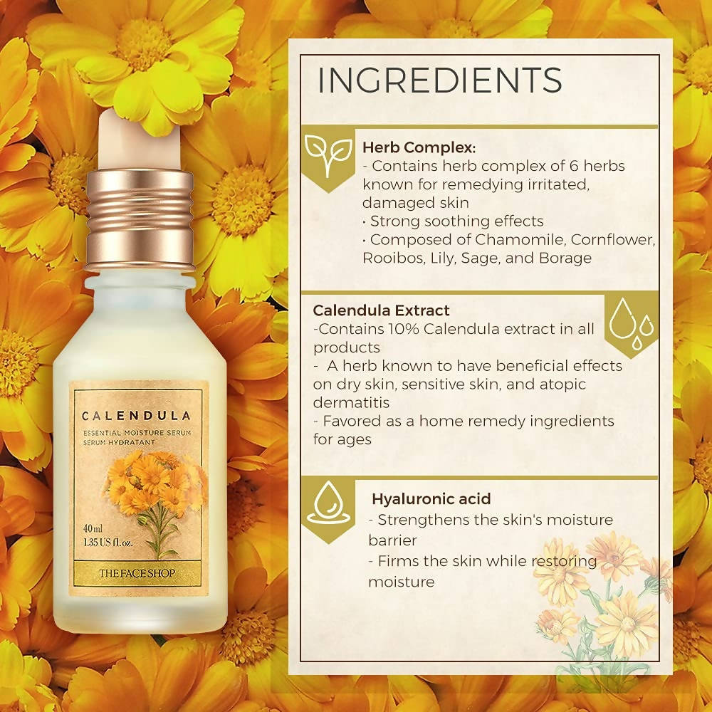 The Face Shop Calendula Essential Moisture Serum - Korean Skincare