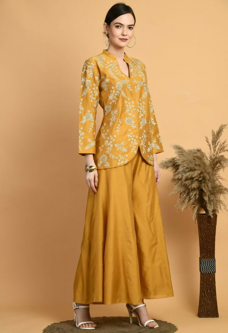 Joban Fashion Mustard Chanderi Kurta Set