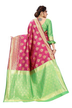 Vamika Ethnic Fire Pink Weaving Banarasi Jacquard Saree - Distacart