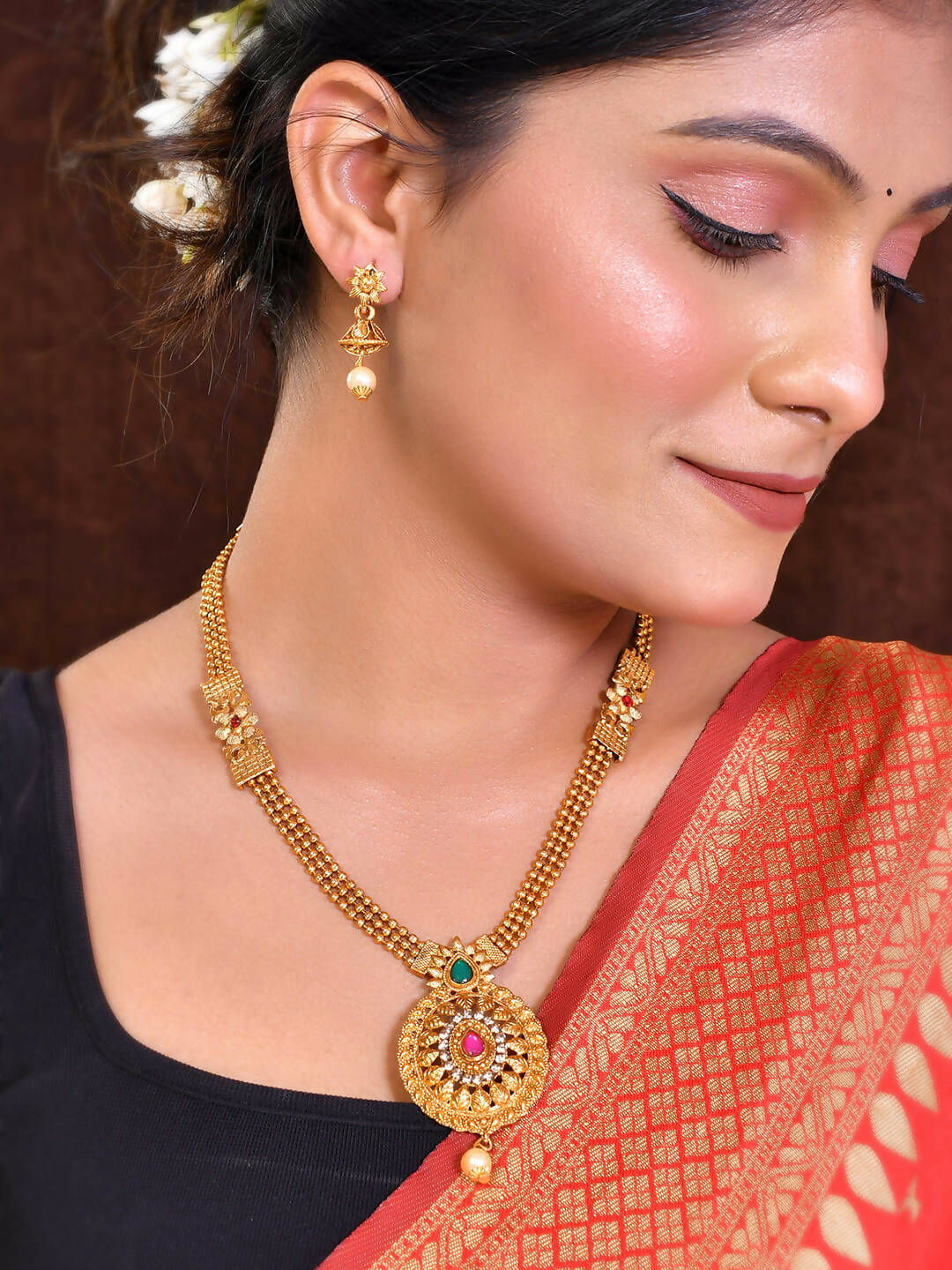 VOJ Women Gold Color stainless steel Jewellery Set - Distacart