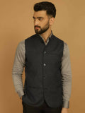 Even Apparels Nehru Jacket With Welt Pockets - Blue