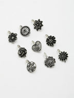 NVR Women's Set of 9 Silver-Plated German Silver Nose Pins