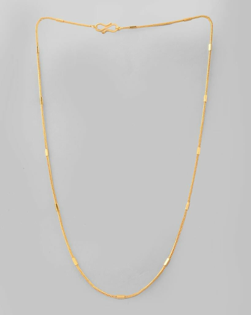 VOJ Women Gold-Polished Self Designed Pipe Chain