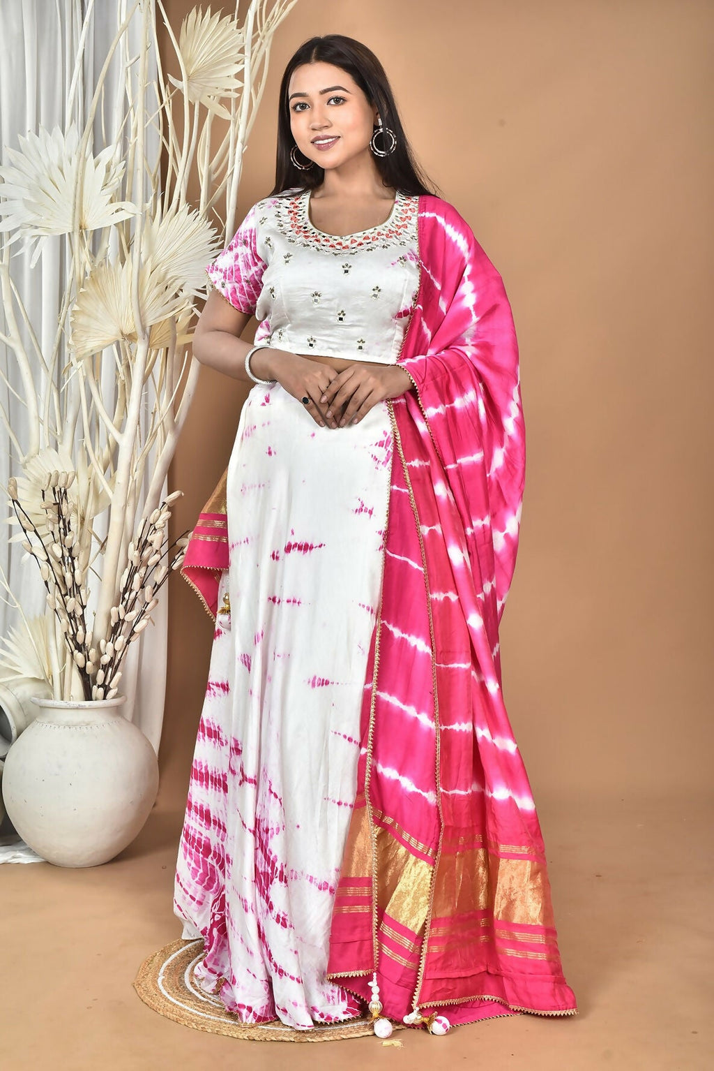 Morchari Women Tai Dai And Hand Embroidery Lehenga-Rani