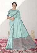 Firoji Pure Satin Silk Saree with Unstitched Blouse - Norita Varya