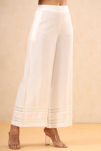 Juniper Women White Rayon Solid Straight Palazzo - Distacart
