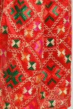 Joban Fashion Multi Color Cotton Embroidery Work Phulkari Dupatta