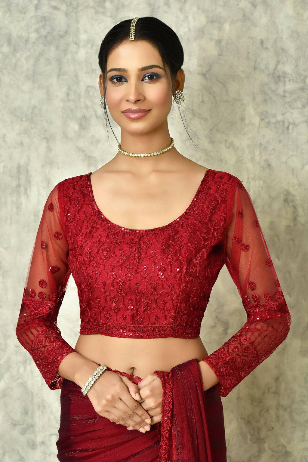 Maroon Silk Stripe Saree With Blouse Piece - Purvi