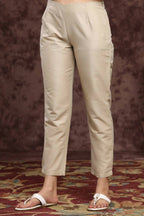 Juniper Women Sandgrey Poly Silk Solid Slim Fit Pant/Slim Pant - Distacart
