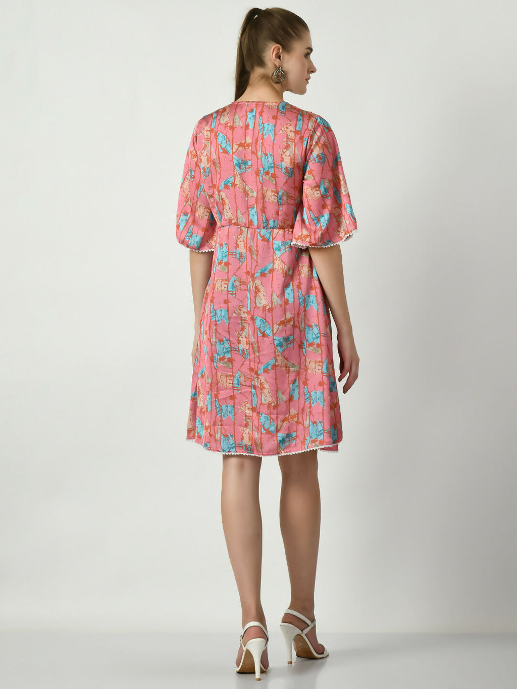 Myshka Women's Pink Printed Dress - Distacart