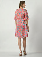 Myshka Women's Pink Printed Dress - Distacart