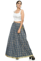 Mominos Fashion Moeza Cotton Grey Printed Lehenga (Lancha)