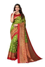 Vamika Green Printed Art Silk Saree