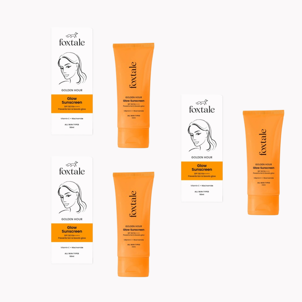 Foxtale Glow Sunscreen SPF 50 PA++++ Lightweight With Vitamin C And Niacinamide For a Dewy Glow, UVA And UVB Filters Prevents Tan - Distacart