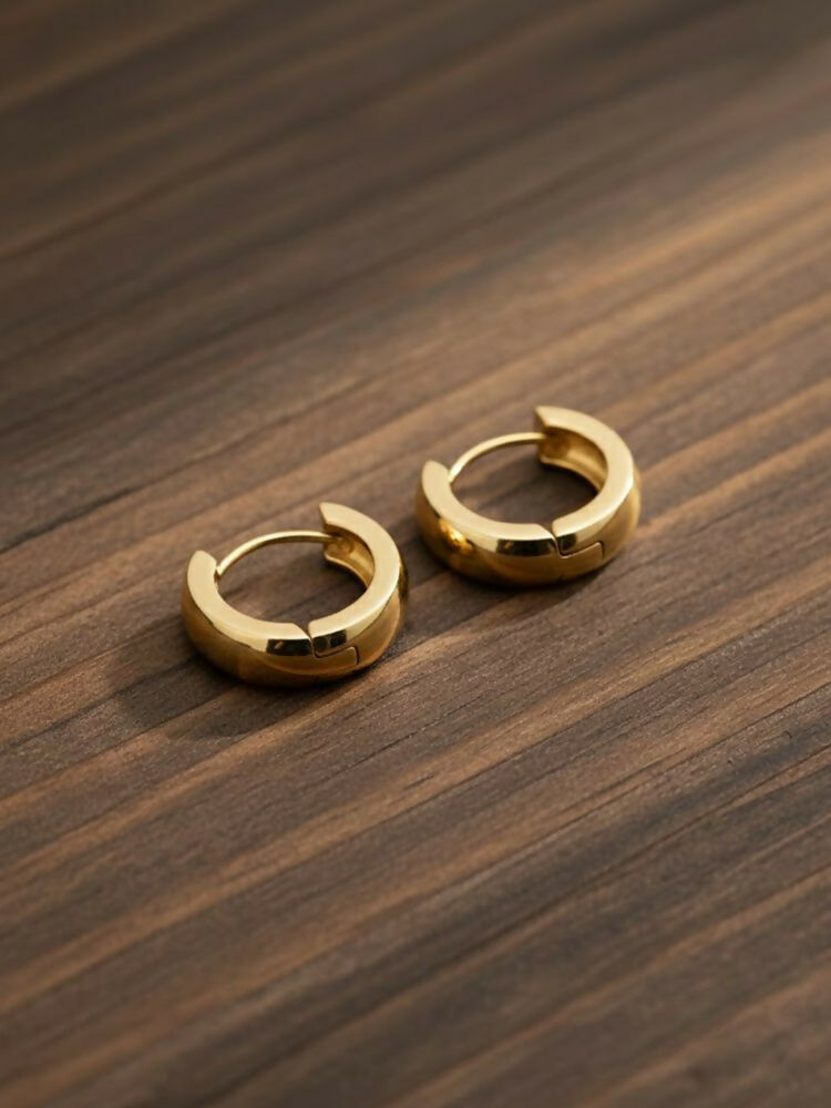 NVR Men's Gold Plated Hoop Earrings - Distacart