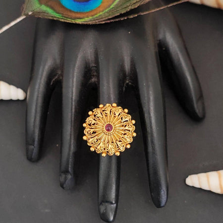 JS Fashion Designer Antique Jewellery High Gold Polish Party Wear Finger Rings for Women | Adjustable Ethnic Statement Rings for Wedding, Cocktail & Festive | Vintage Luxury Gift Set