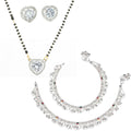 AanyaCentric Gold-plated Mangalsutra Pendant Earring Set & Silver Plated Anklet - Distacart