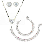 AanyaCentric Gold-plated Mangalsutra Pendant Earring Set & Silver Plated Anklet - Distacart