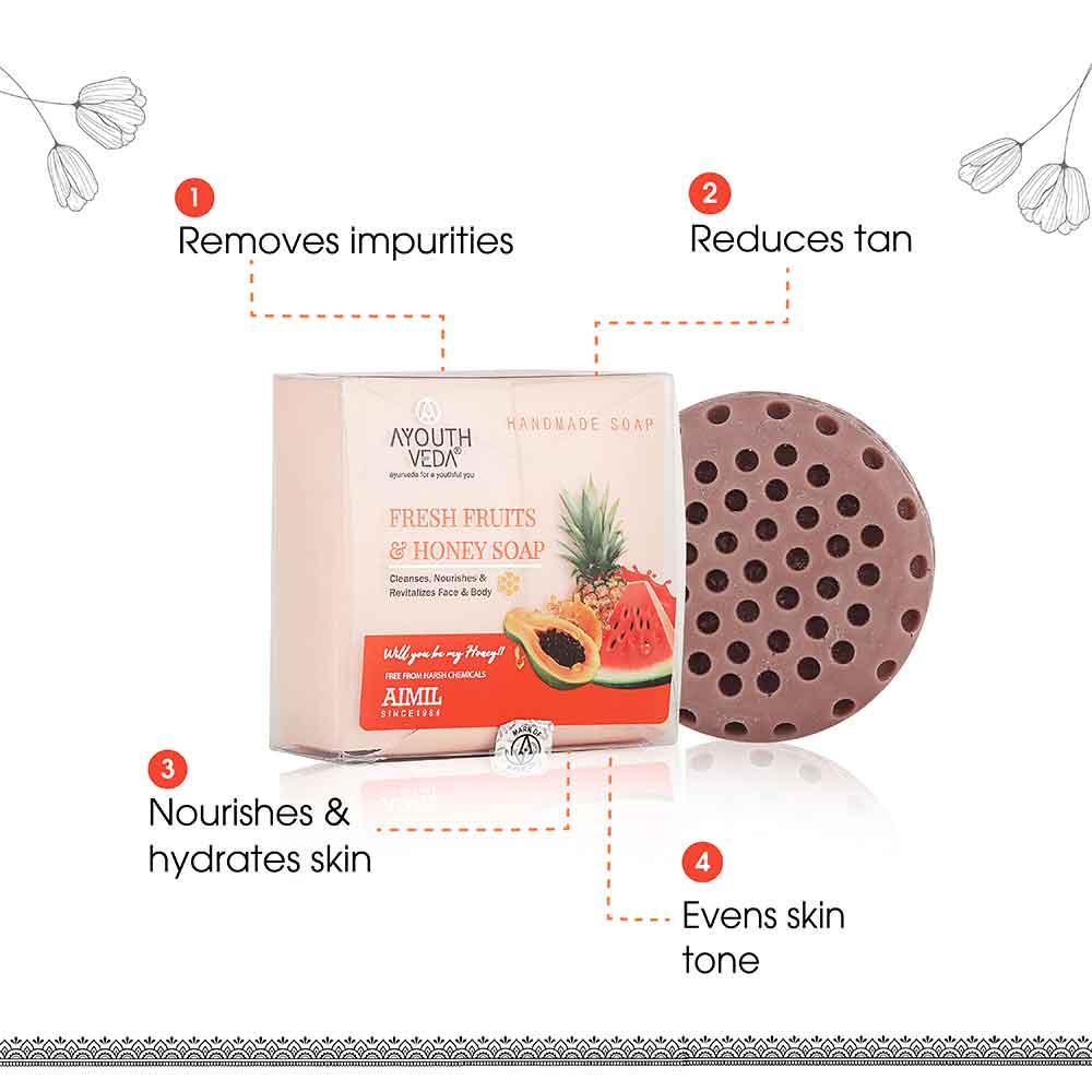 Aimil Ayouthveda Fresh Fruits & Honey Soap