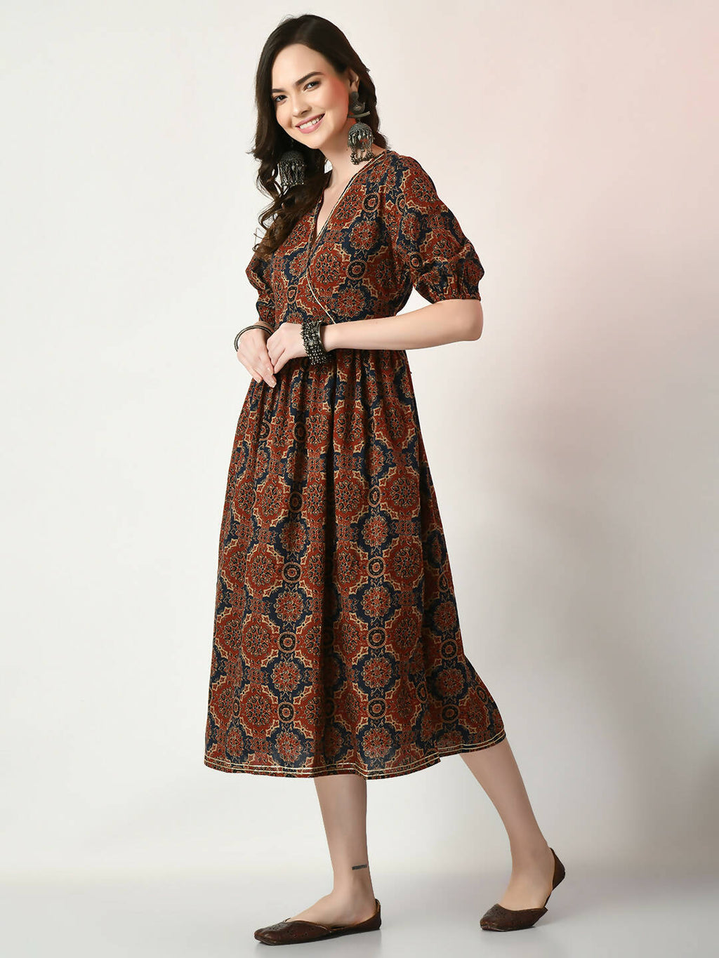 Myshka Women's Multi Empire Printed Dress - Distacart
