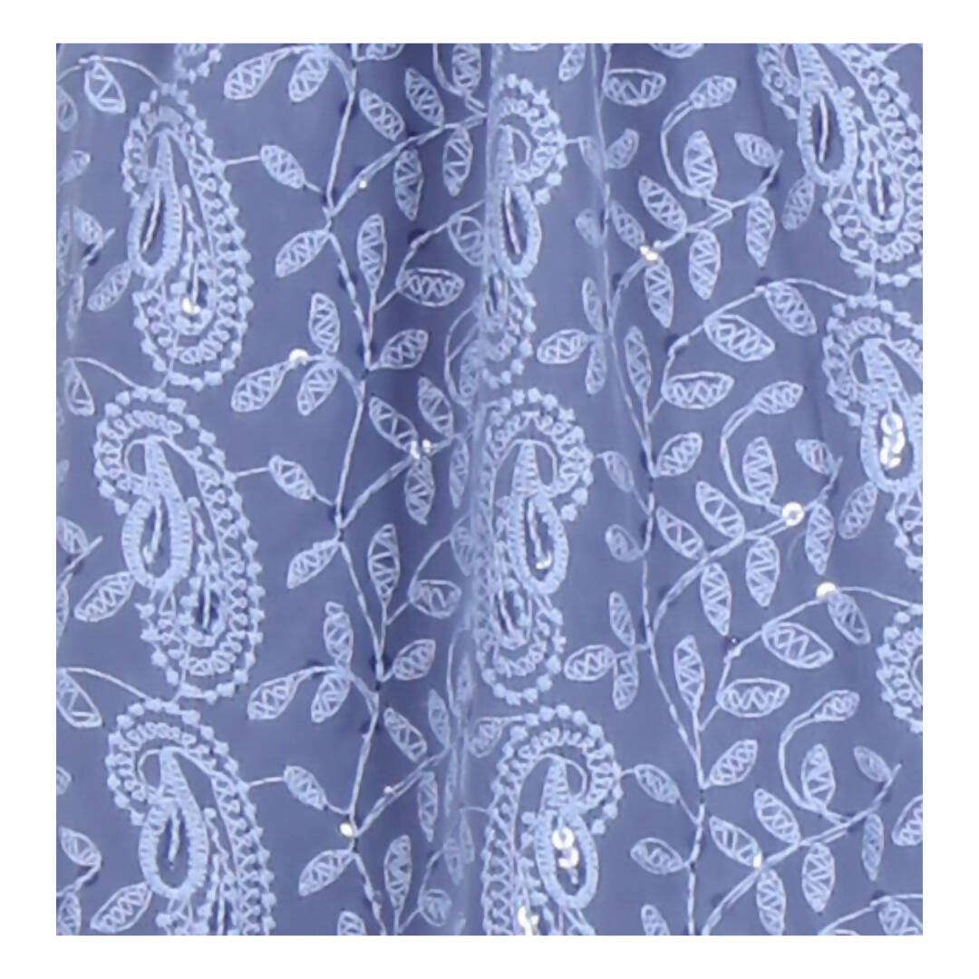 Akarshan viscose Lukhnowi Chikankari Anarkali kurta with Leggings - Grey