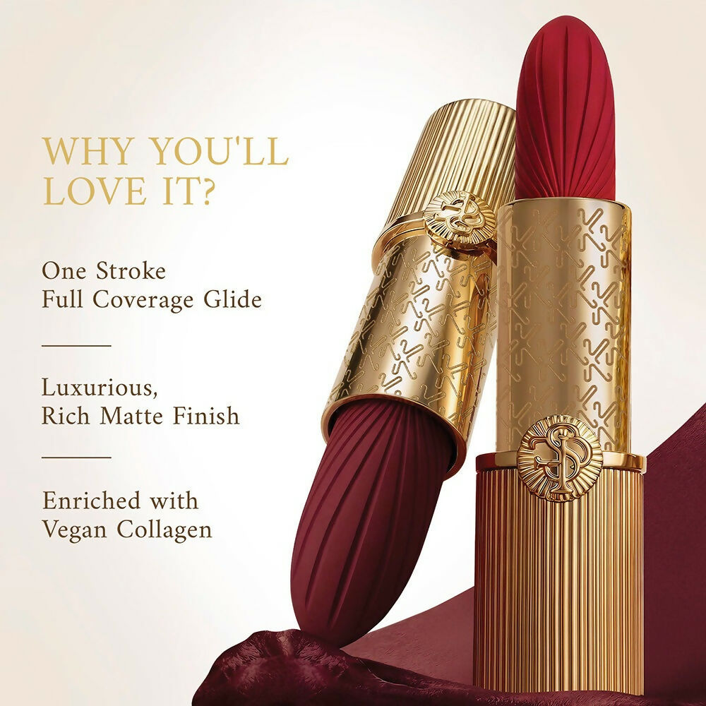 Kay Beauty x Falguni Shane Peacock Luxe Matte Lipstick - Ruby Banarasi - Distacart