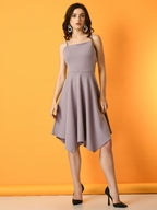 Myshka Women's Lavender Solid Party Dress - Distacart