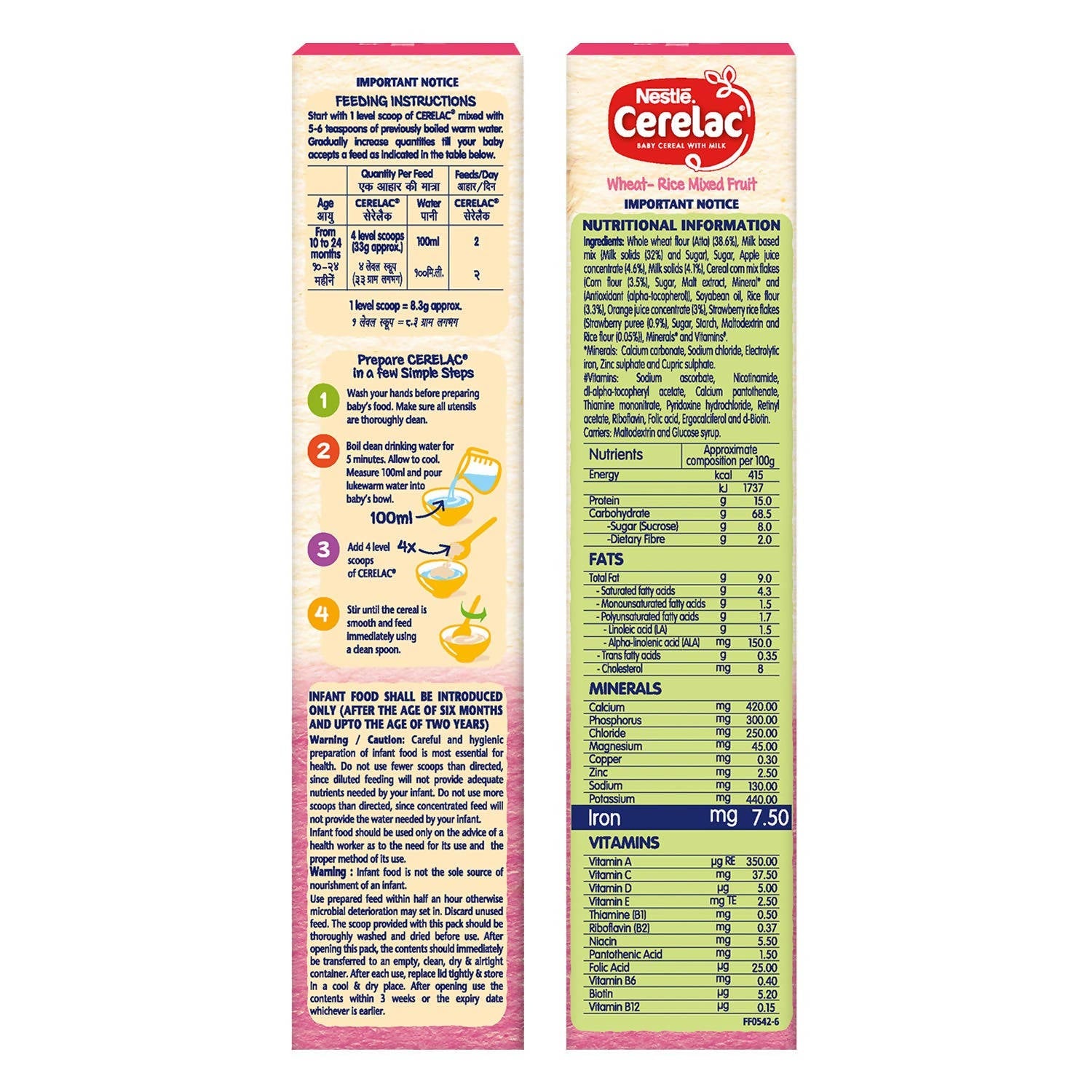 Nestle Cerelac Baby Cereal With Milk Wheat - Rice Mixed Fruit - Distacart