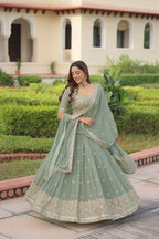Lehenga Mart Designer Indian Wedding Lehenga Choli-Sea Green - Distacart