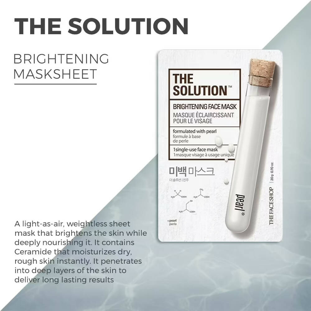 The Face Shop The Solution Brightening Pearl Face Mask - Korean Skincare
