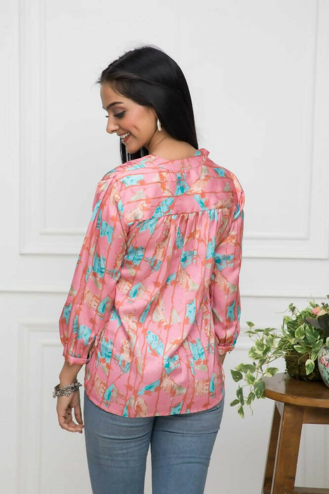 Myshka Women Multi-Floral V-Neck Regular Sleeves Polyester Top - Distacart