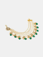 Ruby Raang Green Emerald Gold Plated Kaan Chain