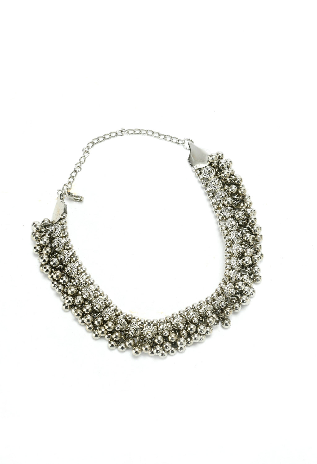 Mominos Fashion Johar Kamal Silver-Plated Brass Finish Ghungroo Work Choker For Women - Distacart