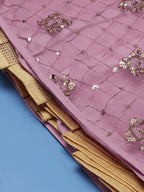 House of Panchhi Pink Net Sequinse Embroidered Lehenga & Blouse with Dupatta