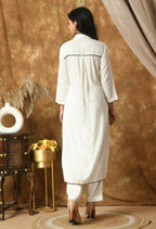 Joban Fashion White Cotton Rayon Kurta Set