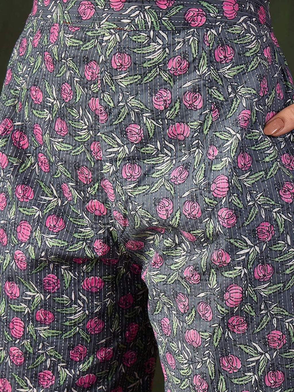 Sangria Printed Kurta With Trouser