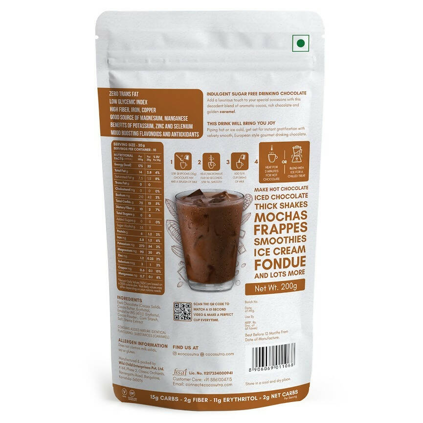 Cocosutra Lite- Sugar Free Caramel Drinking Chocolate Mix - Distacart