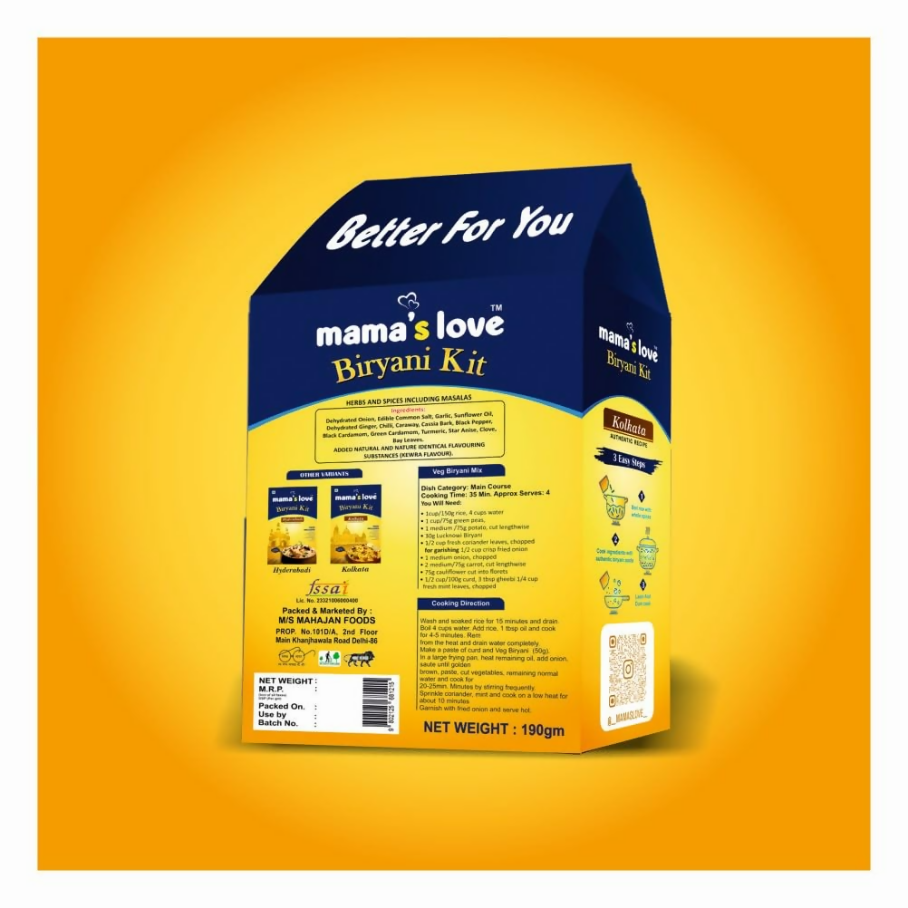 Mama's Love Biryani Kit Kolkata Authentic Recipe - Distacart