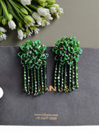 Inhanns Handmade Crystal Water Fall Earrings - Short - Dark Green Small - Distacart
