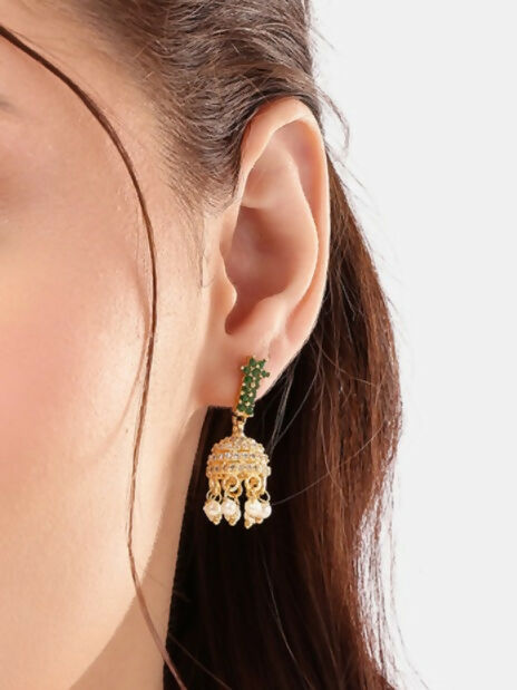 Nuyug 22K Gold Plated Pearl Belle Mini Jhumki Earrings - Distacart