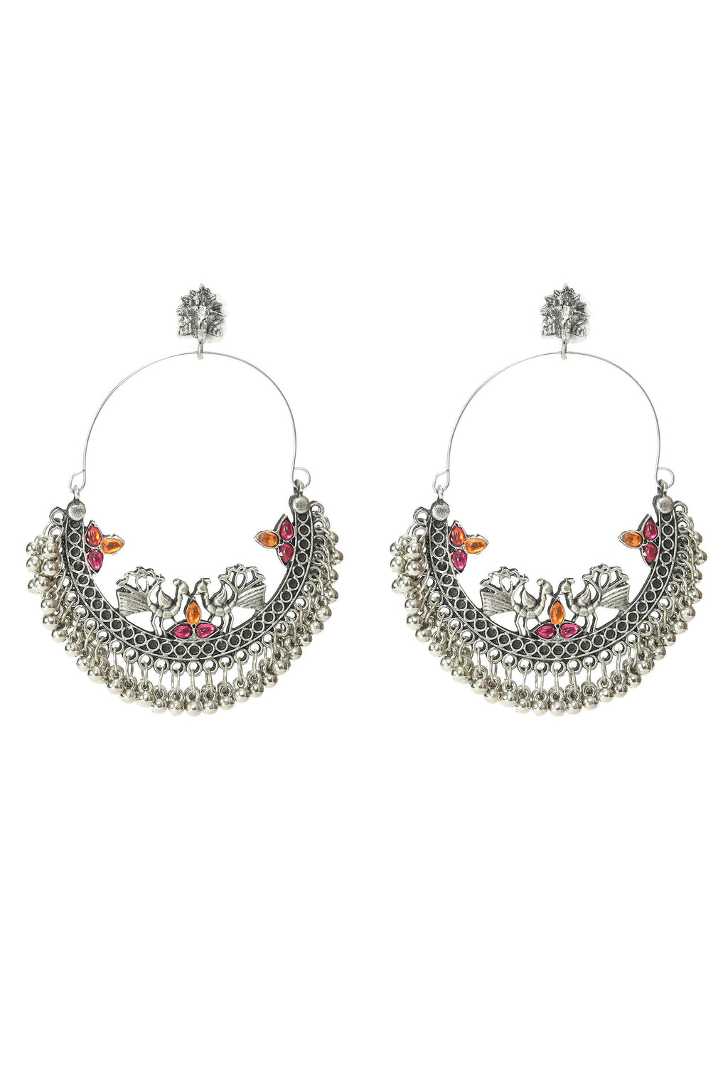 Mominos Fashion Johar Kamal Peacock Design Chandbali Earrings - Distacart