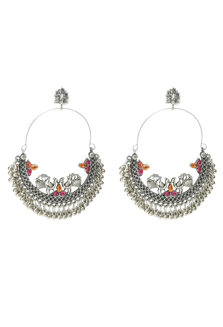 Mominos Fashion Johar Kamal Peacock Design Chandbali Earrings