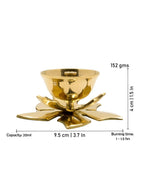 Spillbox Gold Toned Kamal Jyothi Diya Pooja Essentials