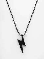 NVR Men Black Plated Flash Pendent With Chain