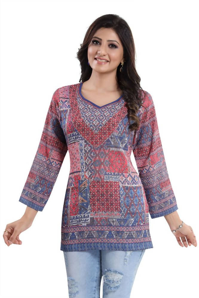 Snehal Creations Bright as the Sun Summer Cool Printed Short Kurti Tunic